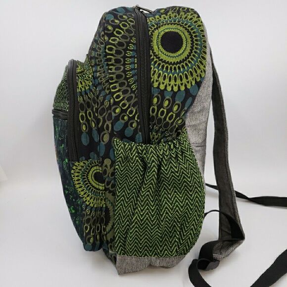 Peacock Mandala Laptop Backpack Travel Bag Lightweight Himalayan Cotton Colorful main image 12